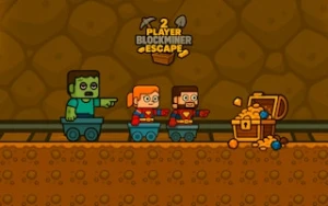 2 Player BlockMiner Escape - Play Free Best two-player Online Game on JangoGames.com