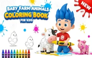 Baby Farm Animals Coloring Book for Kids - Play Free Best coloring Online Game on JangoGames.com