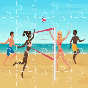 Beach Volley Ball Jigsaw - Play Free Best Puzzle Online Game on JangoGames.com