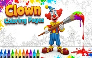 Clown Coloring Pages - Play Free Best coloring Online Game on JangoGames.com