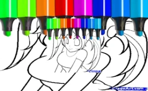 Cute Anime Face Girls Coloring Pages - Play Free Best kids Online Game on JangoGames.com