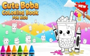 Cute Boba Coloring Book for Kids - Play Free Best coloring Online Game on JangoGames.com