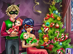 Dotted Girl Family Christmas - Play Free Best Dress-up Online Game on JangoGames.com