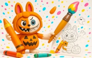 Halloween Labubu Coloring & Drawing Game - Play Free Best coloring Online Game on JangoGames.com