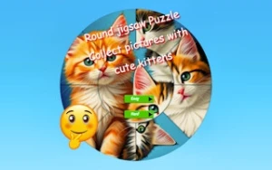 Round Jigsaw Puzzle Collect Pictures with Cute Kittens - Play Free Best jigsaw-puzzles Online Game on JangoGames.com
