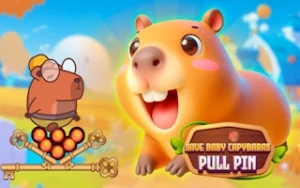 Save Baby Capybaras - Pull Pin - Play Free Best puzzle Online Game on JangoGames.com