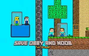 Save Obby and Noob Two-players - Play Free Best two-player Online Game on JangoGames.com