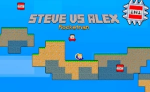 Steve vs Alex Rocketman - Play Free Best adventure Online Game on JangoGames.com