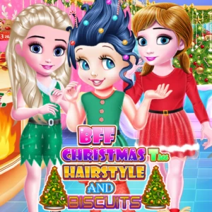 BFF Christmas Tree Hairstyle And Biscuits - Play Free Best Cooking Online Game on JangoGames.com