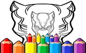 Black Panther Mask Coloring Pages - Play Free Best kids Online Game on JangoGames.com