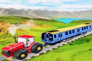 Chained Tractor Towing Train Game - Play Free Best Racing & Driving Online Game on JangoGames.com