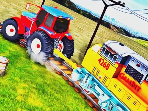 Chained Tractor Towing Train Simulator - Play Free Best Simulation Online Game on JangoGames.com