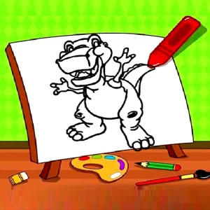 Easy Kids Coloring Dinosaur - Play Free Best Art Online Game on JangoGames.com