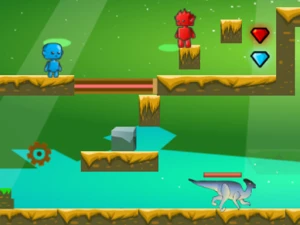 Fire And Water In Dino World - Play Free Best Adventure Online Game on JangoGames.com