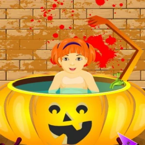 Little Baby Halloween Bathing - Play Free Best Casual Online Game on JangoGames.com