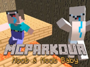 MCParkour Noob &amp; Noob Baby - Play Free Best Adventure Online Game on JangoGames.com