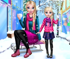 Mommy Elsie Winter Day - Play Free Best Dress-up Online Game on JangoGames.com