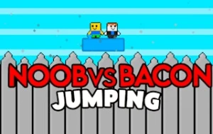 Noob vs Bacon Jumping - Play Free Best arcade Online Game on JangoGames.com