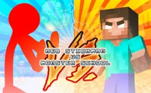 Red Stickman vs Monster School - Play Free Best action Online Game on JangoGames.com