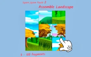 Square jigsaw Puzzle 2 - Assemble Landscape - Play Free Best brain Online Game on JangoGames.com