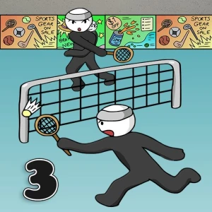 Stick Figure Badminton 3 - Play Free Best Casual Online Game on JangoGames.com