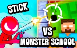 Stickman vs Monster School - Play Free Best action Online Game on JangoGames.com