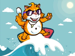 Surfer Cat - Play Free Best Sports Online Game on JangoGames.com