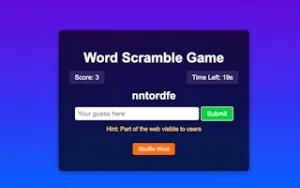Word Scramble Game Challenge - Play Free Best word Online Game on JangoGames.com